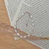 S925 Silver White Mother-of-Pearl Beaded Bracelet